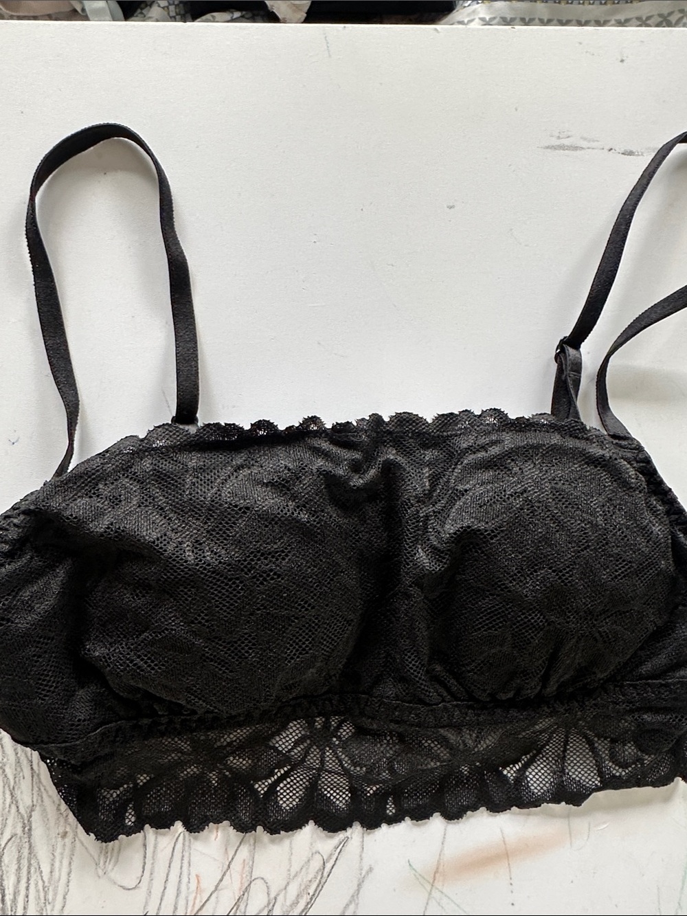 PINK Victoria's Secret Black Lace Longline Bralette